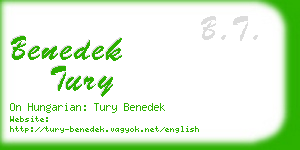 benedek tury business card